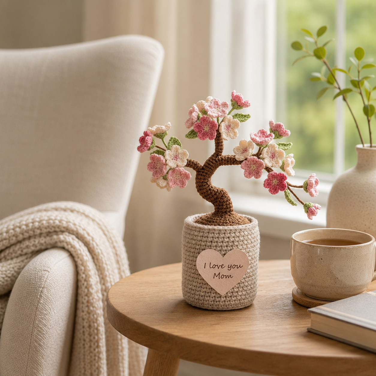 Crochet Cherry Blossom Tree – Handmade Sakura Flower Pot