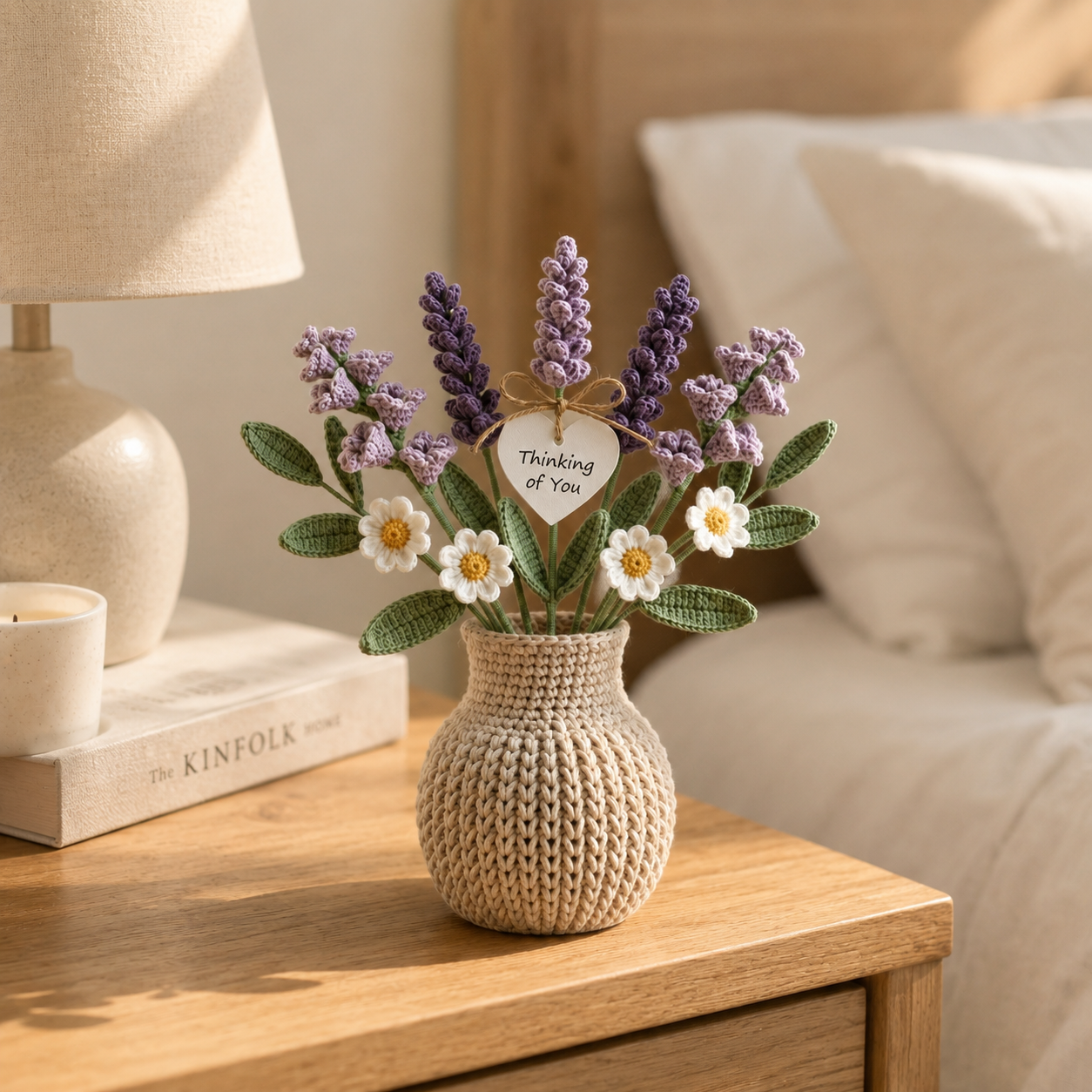 Handmade Crochet Lavender Flower Vase – Thinking of You Gift Decor